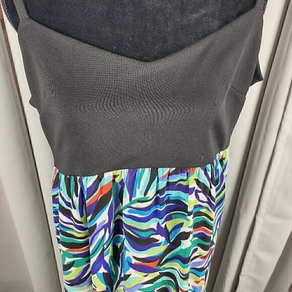 Nicole Miller Rainbow Maxi Dress Sleeveless Size 16 - Picture 2 of 10